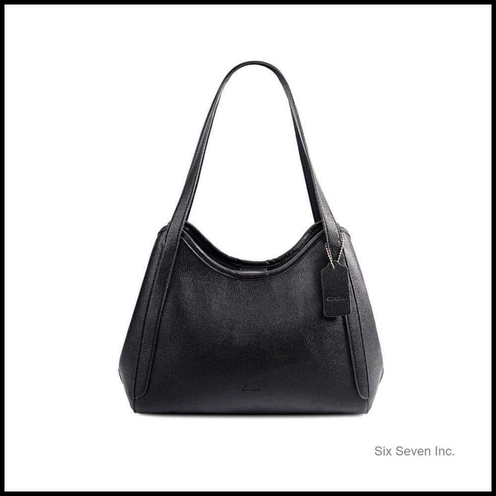 Vegan Leather Hobo Shoulder Bag Stylish Minimal Tote Purse Medium Size